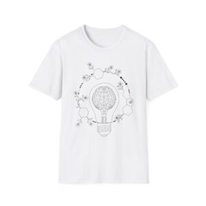 Brain Lightbulb Tee — Botanical Creativity T-Shirt